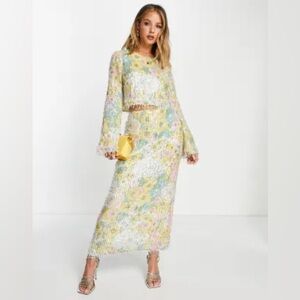 ASOS floral sequin skirt size 10